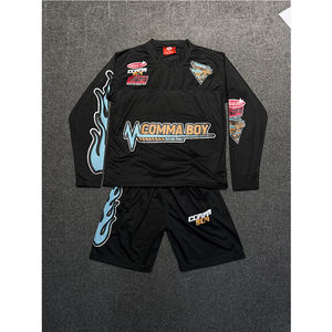 Conjunto de camiseta y pantalones cortos de manga larga para hombre de alto impacto Diseño OEM Conjunto de pantalones cortos informales lavables hechos a medida para hombre - Product Image 4