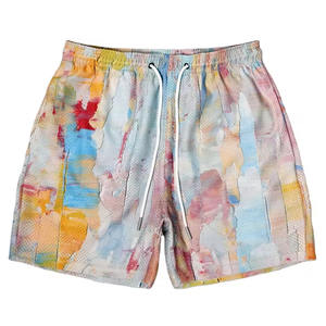 Pantalones cortos de malla sublimada de secado rápido para hombre personalizados al por mayor patrón sólido ecológico en técnica de sublimación de Bajo MOQ - Product Image 3