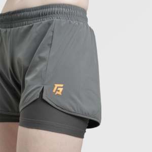 Shorts sportifs formels Erge en coton et polyester gris, motif biker et tendance, avec fermeture élastique à la taille - Product Image 6