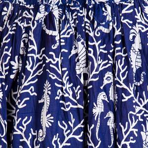 Vente chaude Africain Traditionnel Femmes Africain Kitenge Coton Bleu Marine Casual Sea Hourse Imprimé Wrap Arround Jupe Pour Les Filles - Product Image 5