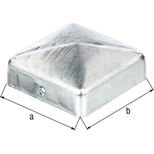 Tapa de poste cuadrada plana de 90x90mm galvanizada en caliente (GAH) para cercas, celosías y portones, paquete de 10 - Product Image 1