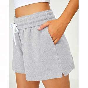Shorts de sport en molleton de coton respirant à séchage rapide taille haute pour femmes grandes tailles, vente en gros, shorts décontractés, écologiques - Product Image 2