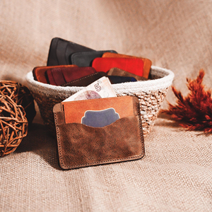 ที่ใส่บัตรหนังแท้ขนาดกะทัดรัดกระเป๋าสตางค์บางพร้อมขอบขัดเงาออแกไนเซอร์ทนทานสำหรับ HLC-0200ของขวัญ - Product Image 5