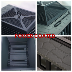 Brasero Multifuncional para Exteriores, Estufa de Leña, Fogata Portátil de Gas con Cubierta, Protector de Chispas y Palo para Leña - Product Image 5