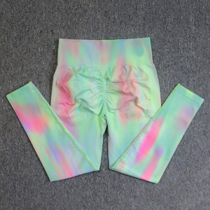 Mallas de Yoga sin costuras con tinte anudado para mujer, mallas deportivas de alta calidad para entrenamiento en gimnasio, licra, poliéster, mallas con tinte anudado - Product Image 4