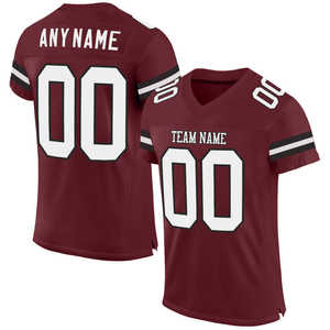 Custom <b>Maroon</b> American Football Jersey Men V Neck Short Sleeve Breathable Mesh Team Uniform Personalized Name Number Summer - Product Image 1