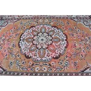 Tapis turc vintage 5,5x8,7 pi (167x264 cm), tapis en laine rouge - Product Image 5