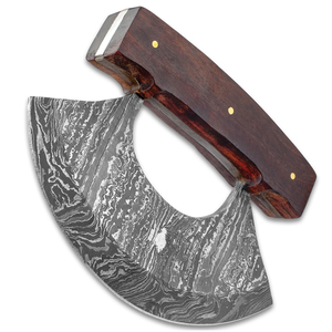 Cuchillo Ulu hecho a mano de Damasco Premium de la mejor calidad con mango de madera de rosa, cuchillo Ulu de cocina, hacha, servicios OEM al por mayor - Product Image 3