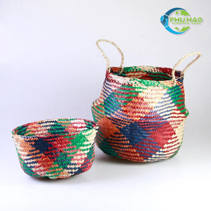 Versatile SEAGRASS BELLY <b>BASKETS</b> <b>Foldable</b> and Decorative Straw <b>Basket</b> for Living Room, Bedroom, <b>Laundry</b>, and More - Product Image 3