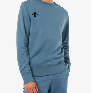 เสื้อสเวตเตอร์แบบสวมศีรษะของผู้ชายเสื้อสเวตเชิ้ตแขนยาวผ้าฝ้าย100% จากแอตแลนติกสีพื้น - Product Image 3