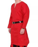 Tunique médiévale en coton à manches longues Costume romain historique Renaissance juste tenue à la main Cosplay vêtements pour Halloween