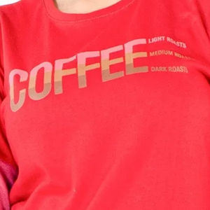 Camiseta de algodón 100% de alta calidad para mujer, manga completa, Reglan Crew, dobladillo recto, serigrafía, venta al por mayor - Product Image 6