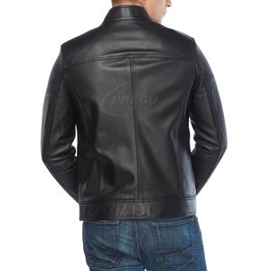 แจ็คเก็ตหนังสำหรับผู้ชายจากโรงงานโดยตรง |   ซิปคุณภาพสูงด้านหน้า |   เสื้อแจ็คเก็ตหนังแบบมีกระเป๋า - Product Image 4