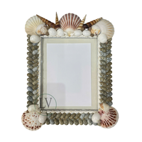 Cadre photo carré en bois de coquillages Lac Viet du Vietnam, coquillages naturels, décoration de maison de style côtier, fait main, nautique, personnalisable