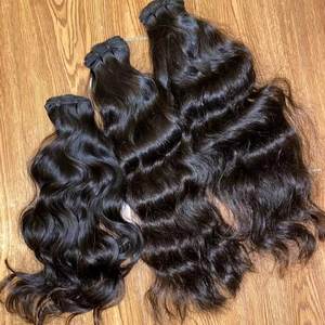 Paquetes de cabello de colección de templo indio virgen crudo 100% extensiones de trama de máquina de cabello humano del sur de la India - Product Image 1