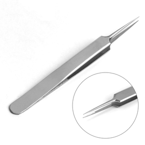 Pinces à épiler pour extensions de cils en acier inoxydable de haute qualité avec logo personnalisé pour les salons de beauté - Design précis et durable - Product Image 2