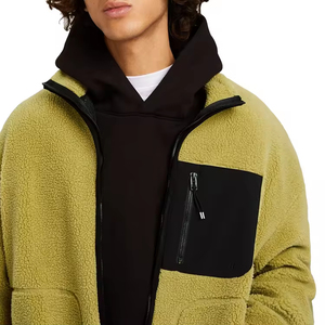 Veste d'hiver d'extérieur à col montant en polaire polaire personnalisée pour homme, fabrication de vêtements de rue, vente en gros, douce - Product Image 5