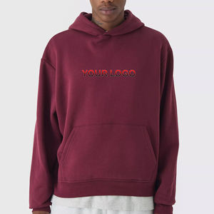 เสื้อฮู้ดฮิปฮอปและเสื้อกันหนาวสำหรับผู้ชายเสื้อมีฮู้ดผ้าคอตตอนผ้าฟลีซ100% โอเวอร์ไซส์ออกแบบปักโลโก้ได้ตามต้องการ - Product Image 1