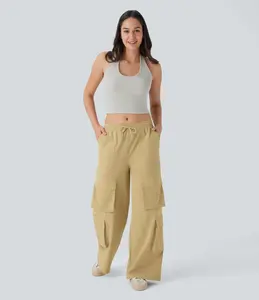 High Quality Mid Waist <b>Women's</b> Joggers <b>Pants</b> Custom Logo Simple Design with Drawstring Closure for Autumn Season - Product Image 5