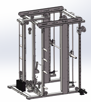Peralatan Kebugaran Gym Komersial, Mesin Cable Crossover Half Cage, Set Lengkap, Multifungsi, Smith Strength Trainer
