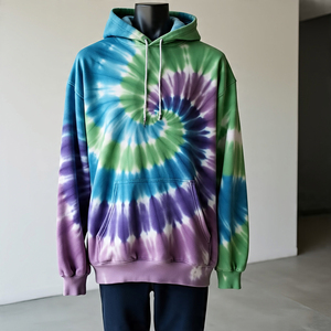 Custom Logo <b>Men's</b> Plus Size Pullover Tie Dye <b>Hoodie</b> <b>Oversize</b> Drop Shoulder Print Printed Pullover Tie Dye <b>Hoodie</b> Made Fleece - Product Image 3