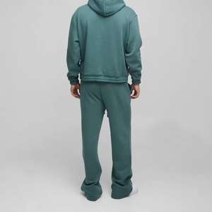 Ensemble de vêtements personnalisés sweats à capuche et pantalons de survêtement sérigraphiés de haute qualité avec fermeture éclair épaisse et lavage à l'acide - Product Image 5