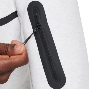 Veste à capuche zippée intégrale en polaire technique pour homme, gris chiné, légère, chaude, vêtements de sport d'entraînement, vêtements de sport haut de gamme - Product Image 5