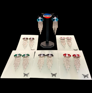 Boucles d'oreilles en diamant artificiel ornemental avec un éclat sophistiqué et un ajustement confortable pour les dames au prix de gros - Product Image 3