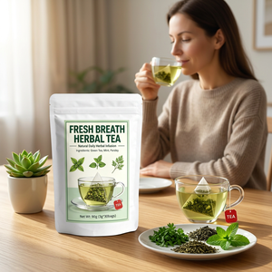 Té Herbal para un Aliento Fresco, 3g*30 Bolsitas, 90g, Infusión Botánica Natural de Té <span class=keywords><strong>Verde</strong></span>, Menta y Perejil para el Bienestar Bucal Diario - Product Image 1