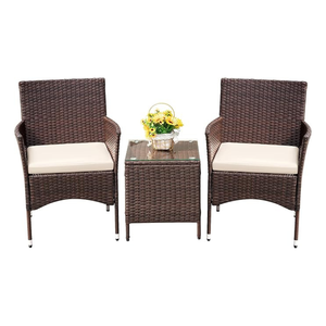 Homall 3 Pieces <b>Outdoor</b> Rattan Chair and Table Set for Patio and Balcony - Product Image 1