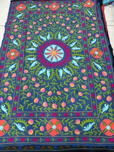 Edredones y mantas bordados Suzani hechos a medida de hilo de lana multicolor para reventa en tiendas de decoración del hogar - Product Image 6