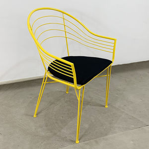 Silla de Jardín Estilo Industrial GCF031 con Diseño de Horquilla, Respaldo en Forma de V de Hierro Metálico, Recubrimiento en Polvo de Muchos Colores y Asiento Acolchado - Product Image 3