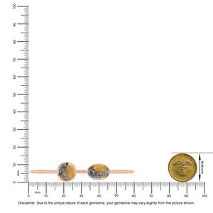 18K <b>Rose</b> <b>Gold</b> Plated High Finish Trendy Adjustable Malinga Jasper Twister <b>Bracelet</b> Oval Cab Bezel Setting Handmade Unisex - Product Image 4