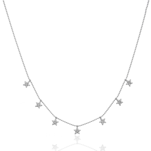 Minimalista estrella coctelera diseño turco venta al por mayor hecha a mano de plata de Zirconia collar de piedra - Product Image 2