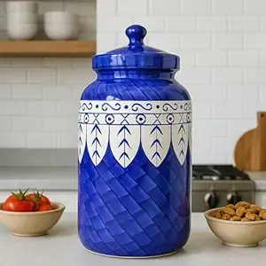 Pot en céramique de qualité supérieure pour le stockage des épices et des ingrédients secs, pot en céramique décoratif pour la décoration de cuisine moderne, fabriqué à la main - Product Image 2