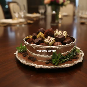 Tazón de chocolate martillado de metal con plato Nueva llegada Tazón dulce hecho a mano Acabado en plata Tazón de chocolate nuevo de lujo - Product Image 6