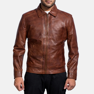 Chaqueta de cuero personalizada para hombre, ropa de calle de alta calidad y prendas de vestir exteriores de moda, perfecta para marca de etiqueta privada y pedido a granel, 2025 - Product Image 1