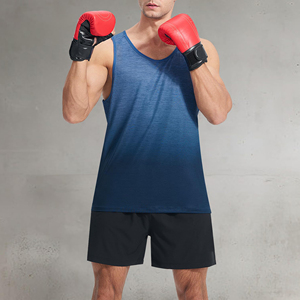 Camiseta de tirantes de gimnasio de secado rápido para hombre personalizada Spandex/poliéster cuello redondo entrenamiento patrón Floral transpirable Anti-Pilling verano - Product Image 4