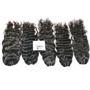 Extensions de cheveux humains indiens bruts, ondulés, style Remy Super Wave, cuticules alignées, aucun traitement chimique, tissage, à vendre - Product Image 3