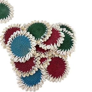 Vente en gros de sous-verres ronds en rotin motif coquillage floral ustensiles de cuisine artisanaux style assiette en osier pour la cuisine Viet Nam - Product Image 5