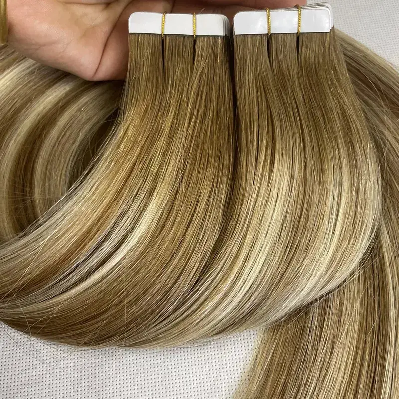 Extension de cheveux brésiliens remy, 4P Hair, 18 pouces, bande de trame pu, 2 <span class=keywords><strong>acheteurs</strong></span>