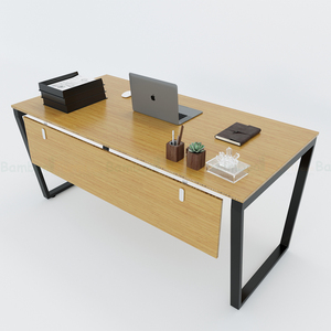 Bamboo Laptop <b>Desk</b> with Foldable Legs 160x80cm Drawers for Living Room Use - Product Image 1