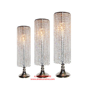 Candelabro colgante de cristal brillante para decoración del hogar, 3 placas de plata para boda - Product Image 5