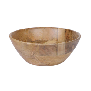 Cuenco para servir comida de forma redonda de madera con diseño esmaltado, acabado Natural para el hogar y la boda, vajilla, cuencos para comida y aperitivos - Product Image 3