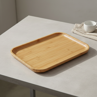 Plateau de service carré en bambou durable de qualité supérieure 3203031-26X16, résistant au lave-vaisselle, pour service à thé