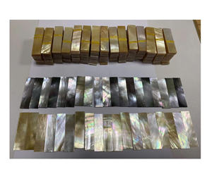 Losas de concha rectangulares, abalorios de nácar, diseño de joyería y manualidades, tamaños y formas personalizados, fregona amarilla, negra y blanca. - Product Image 1