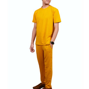 High Street Wear Men's Summer Cotton <b>Set</b> Solid Color Trendy T Shirt and Trouser Breathable Fashion Look - Product Image 2