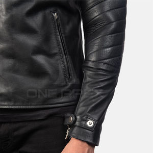 2025 nouveau gros noir à manches longues hommes veste moto moto veste en cuir pour hommes - Product Image 3