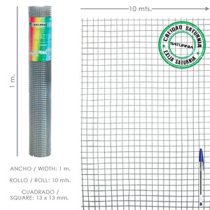 Rete Elettrosaldata Zincata 13x13 / 100 cm. Rotolo da 10 Metri. Uso Domestico - Product Image 1