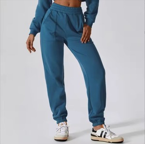 Pantalones deportivos personalizados para mujer, ropa deportiva holgada para invierno, pantalones planos para correr, venta al por mayor - Product Image 4